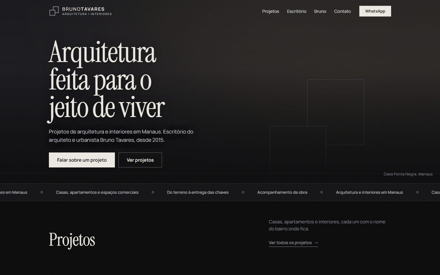 Site Bruno Tavares Arquitetura & Interiores